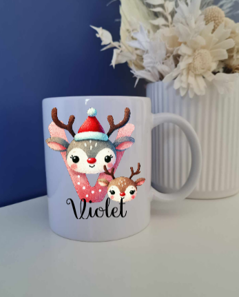 Reindeer Letter Christmas Mug
