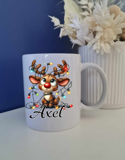 Lights Reindeer Christmas Mug