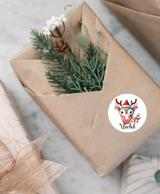 Christmas Reindeer Letter Stickers 24pk