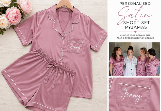 Personalised Satin Short Set Pyjamas