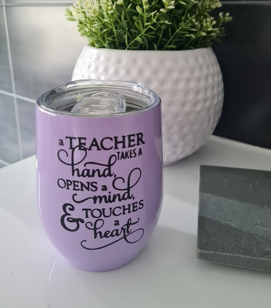 Teacher Opens Minds & Touches Hearts – Personalised 350ml Tumbler