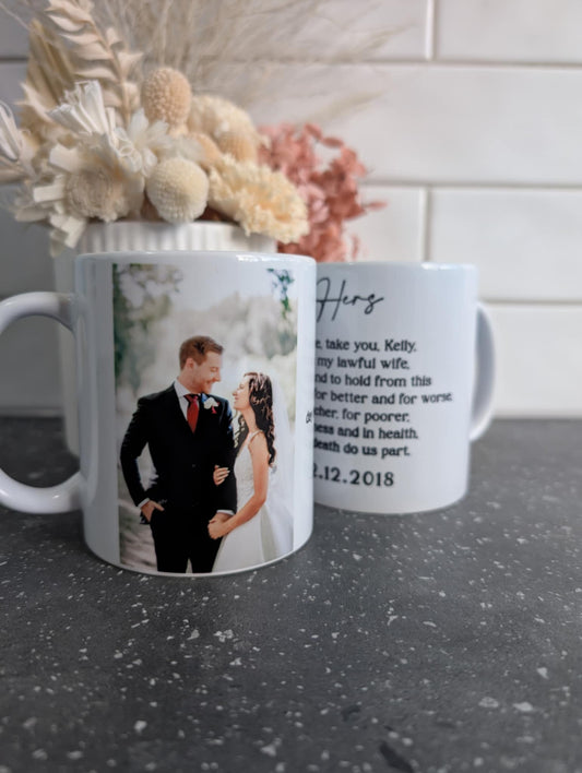 His & Hers Wedding Vow Mugs