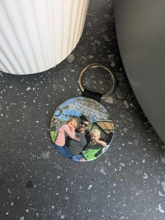 Round Best God Parents Keyring