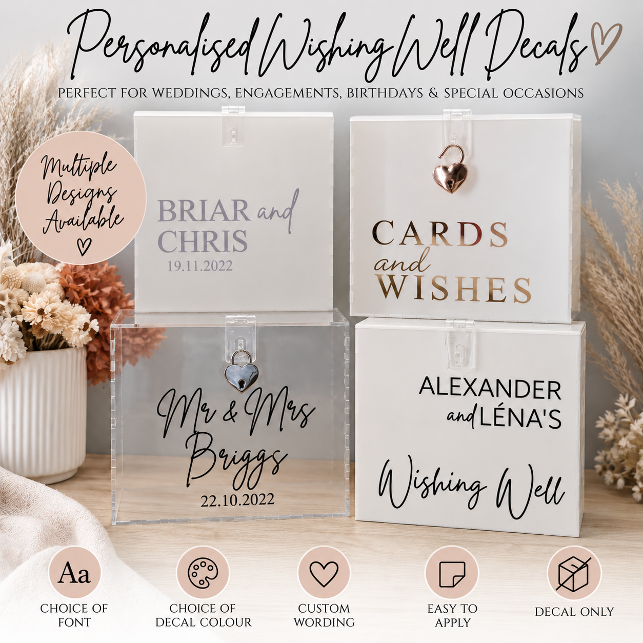 Personalised Wishing Well Decals – Decal Only