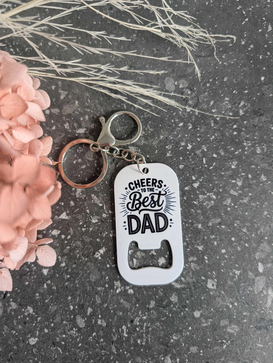Cheers to the Best Dad Keyring
