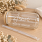 Personalised Bridal Party Glass Can with Lid & Straw