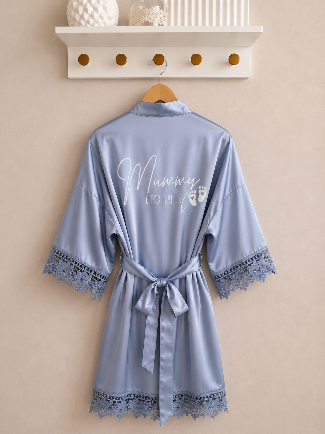 Personalised Satin Lace Robe