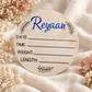 Personalised Hello World Birth Announcement Disc