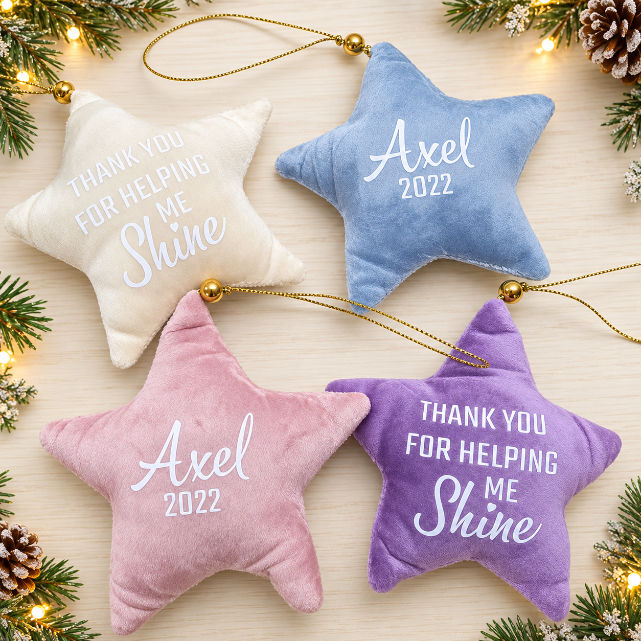 Personalised Velvet Star Decoration