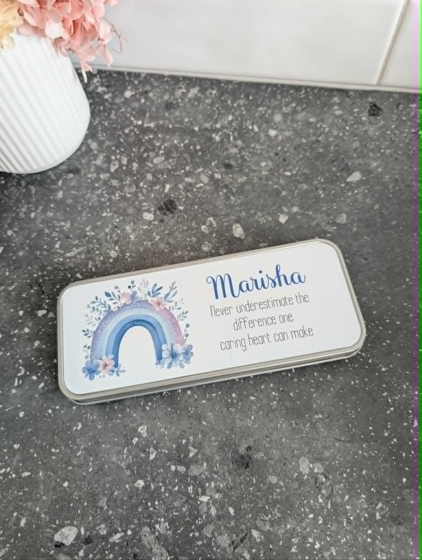 Caring Heart Personalised Tin Pencil Case