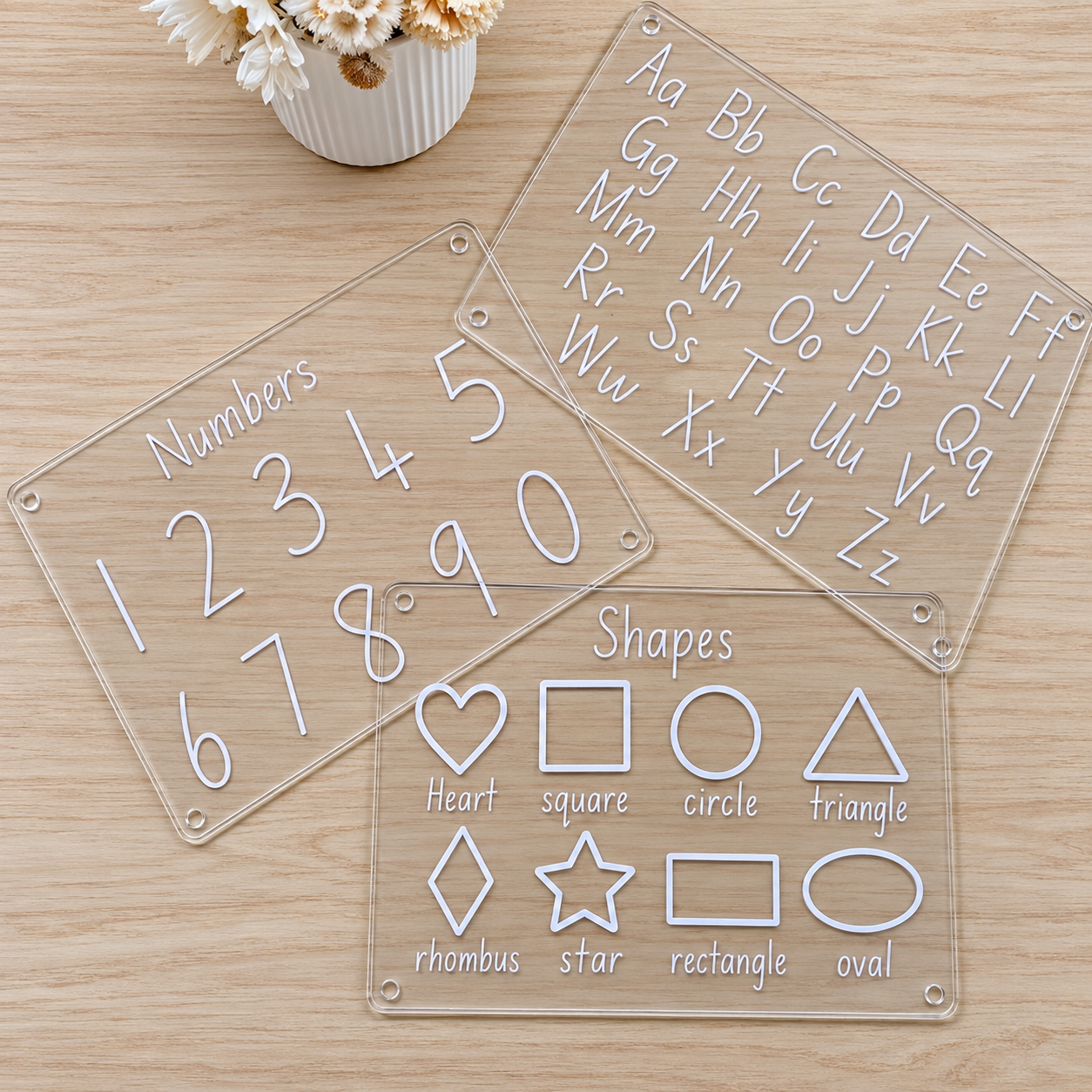 Reusable Learning Tracing Boards – ABC, Numbers & Shapes