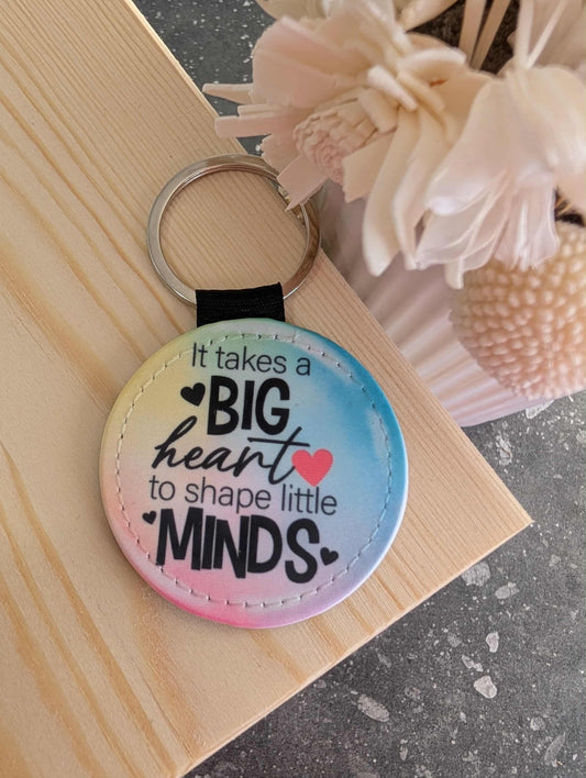 Round Big Heart Keyring