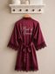 Personalised Satin Lace Robe