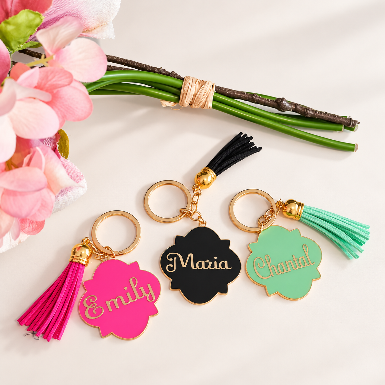 Personalised Enamel Name Keychain