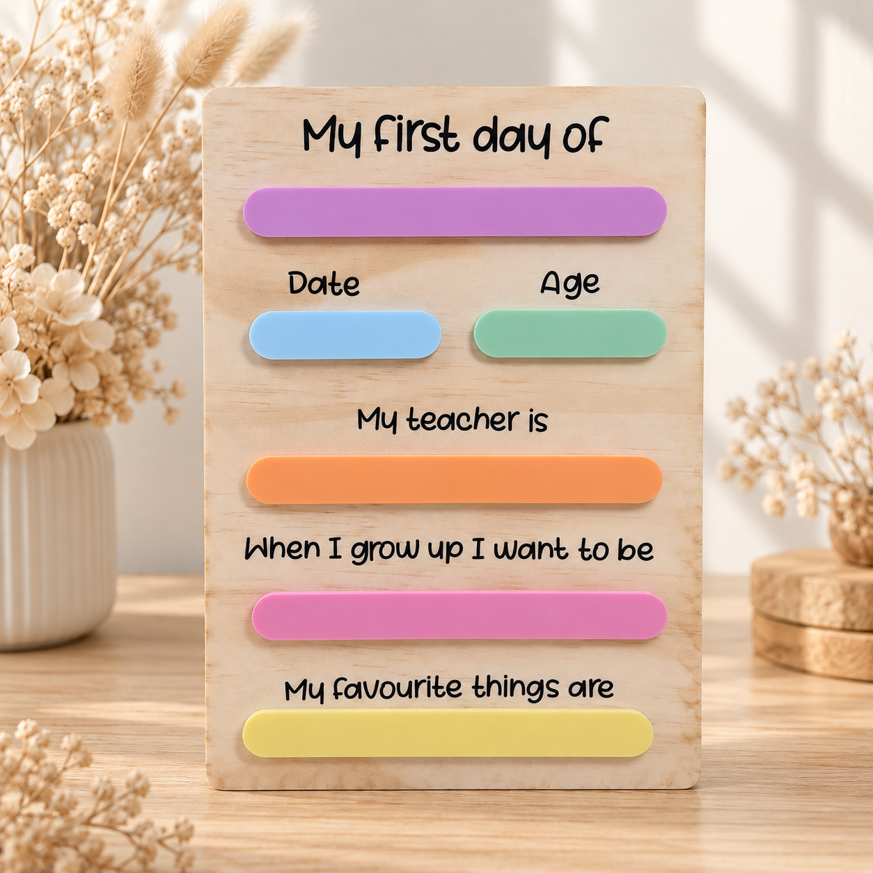 First & Last Day Board – Pastel Design