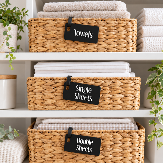 Personalised Basket Storage Tags – 7.5 × 4cm