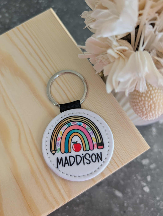 Round Pencil Rainbow Keyring