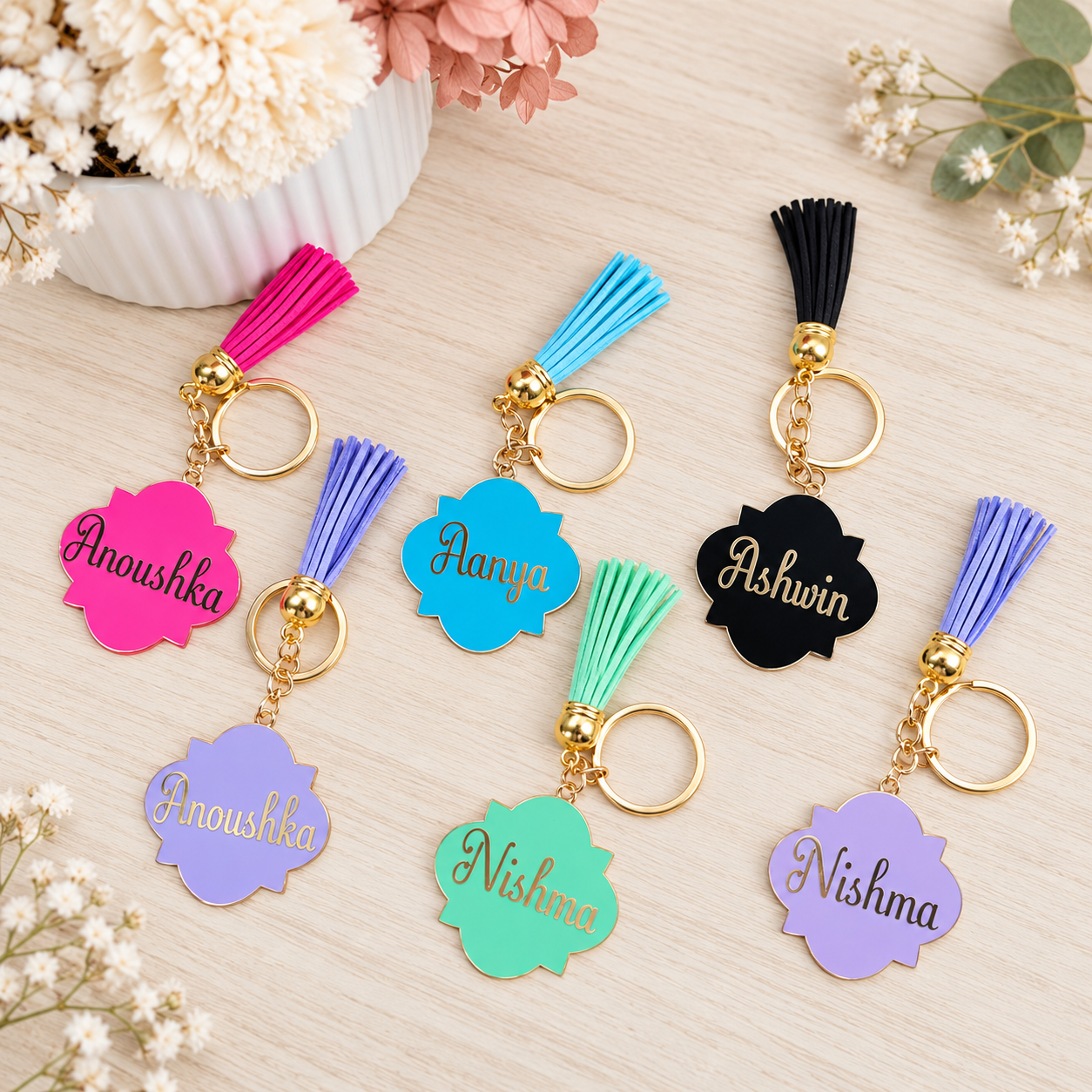 Personalised Enamel Name Keychain