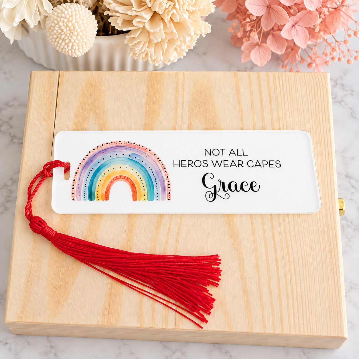 Personalised Not All Heroes Wear Capes Aluminium Bookmark