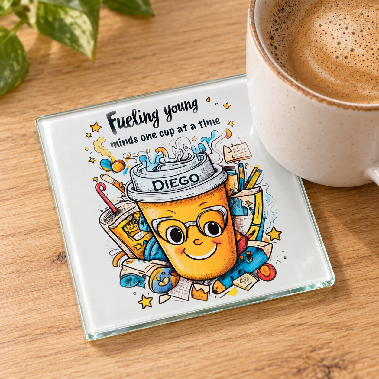 Personalised Teacher Glass Coaster