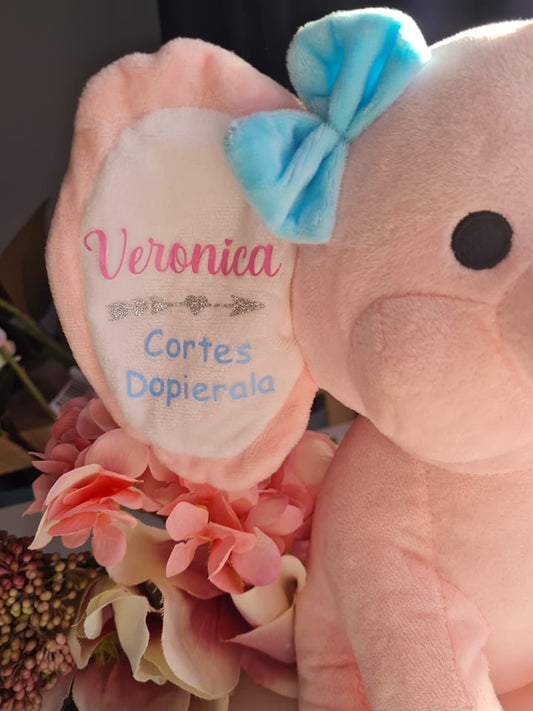 Baby Birth Detail Elephant - Pink