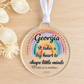 Personalised Big Heart Teacher Christmas Bauble