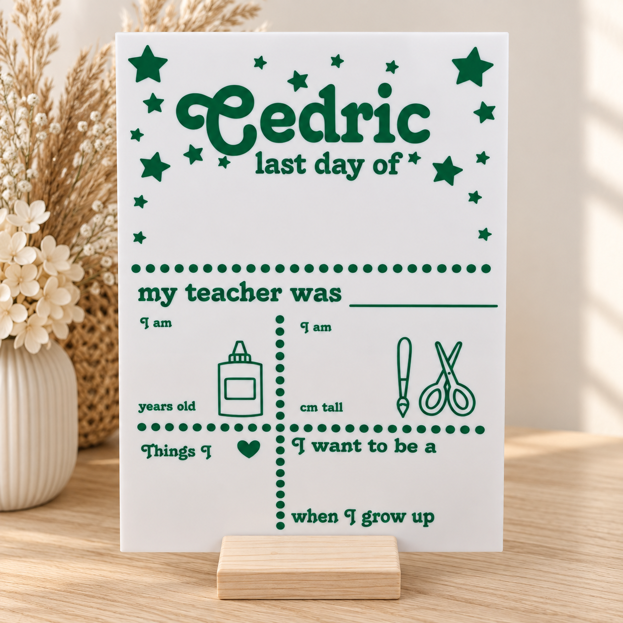 First & Last Day Board – Stars Acrylic Design