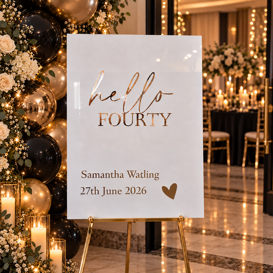 Personalised Birthday Welcome Sign – Hello Age Design
