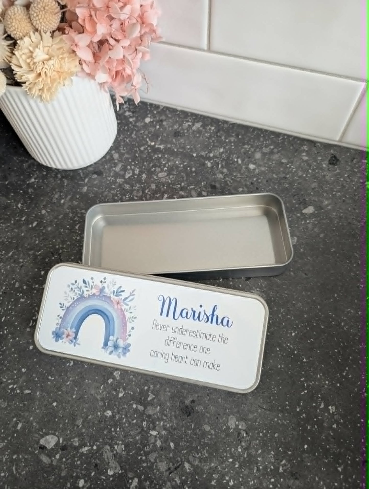 Caring Heart Personalised Tin Pencil Case