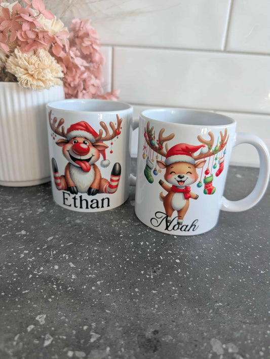 Stocking Reindeer Christmas Mug