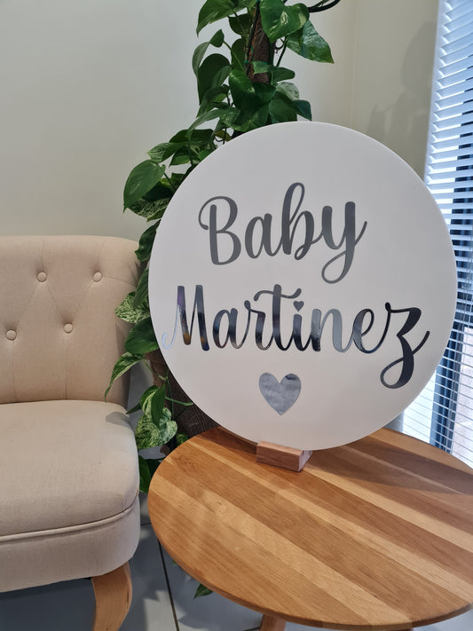 Baby "Heart" Round Sign