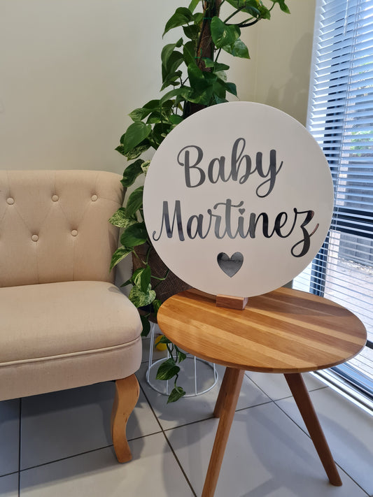 Baby "Heart" Round Sign