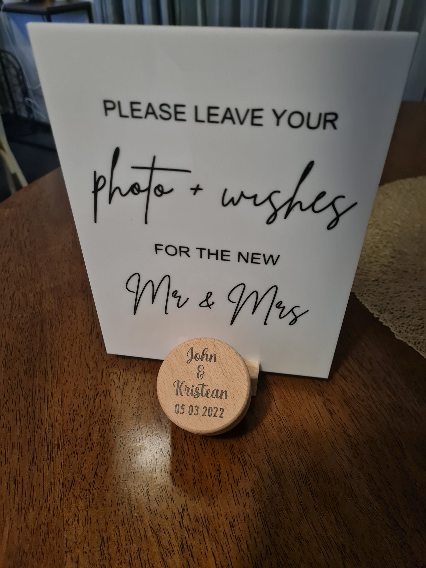 Photo and Wishes Sign