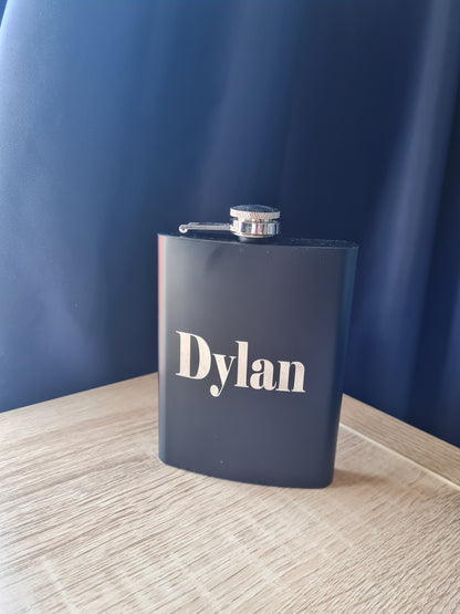Personalised Black Flask