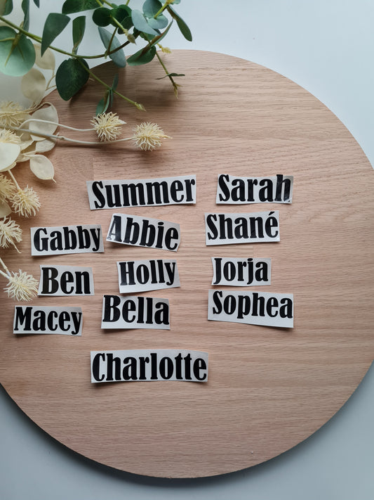 Personalised Name Stickers/ Decal