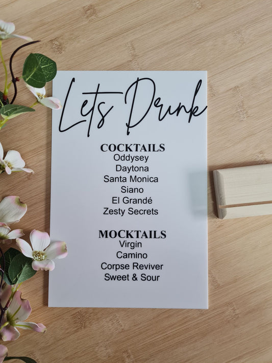 Lets Drink - Drink List