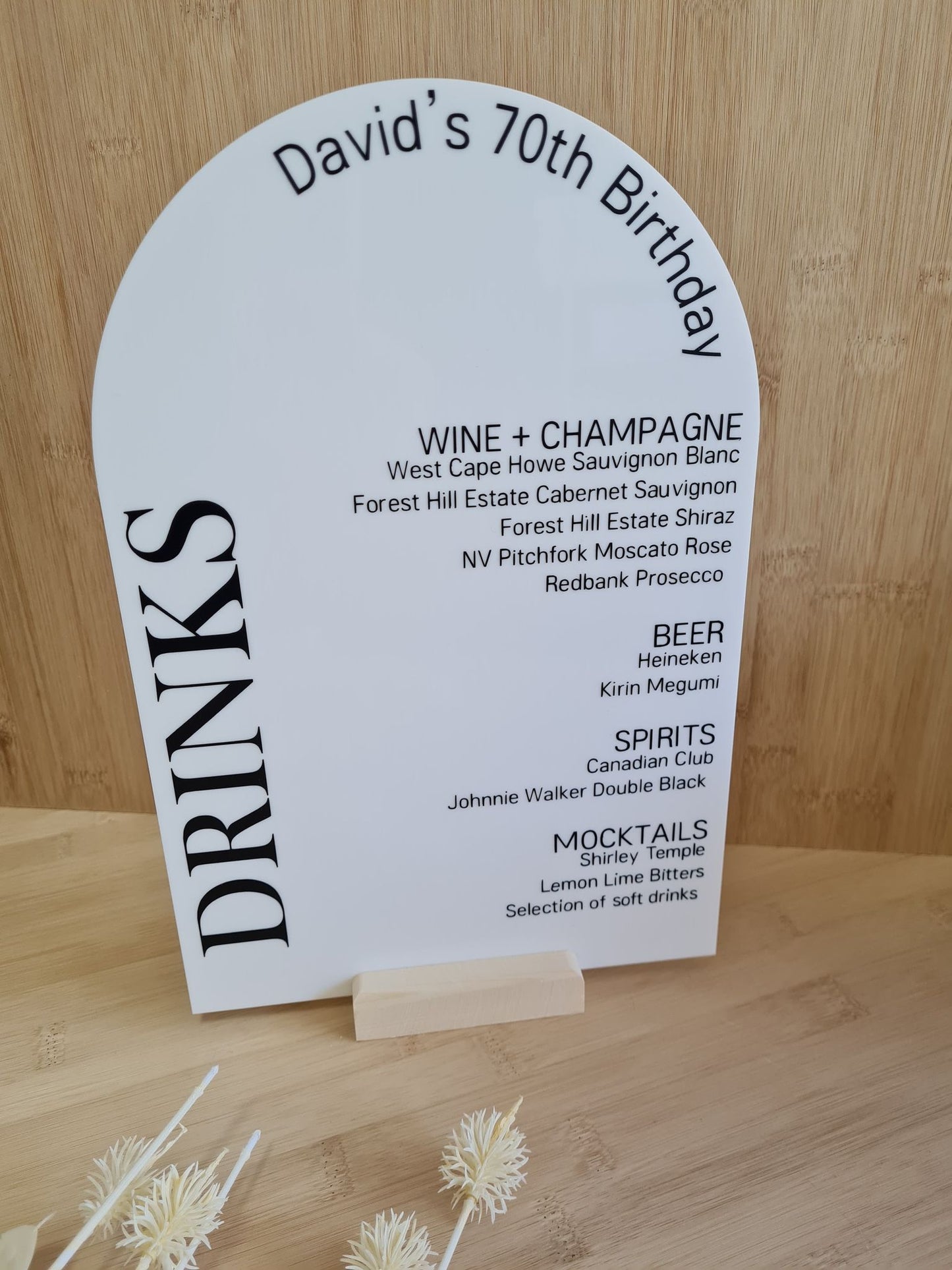 A4 Drinks with Title - Drink List