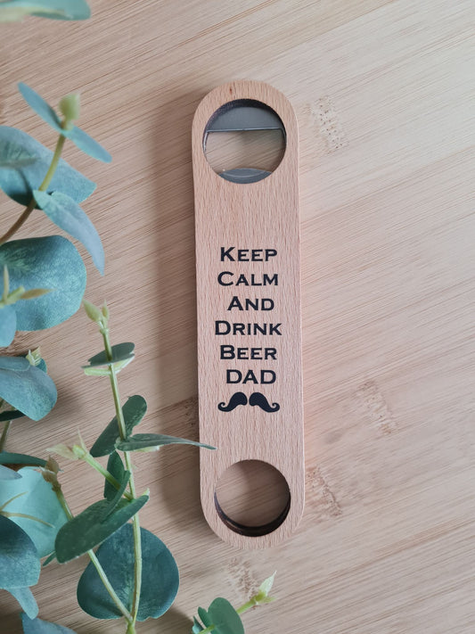 Keep Calm and Drink Beer "Name" Bottle Opener
