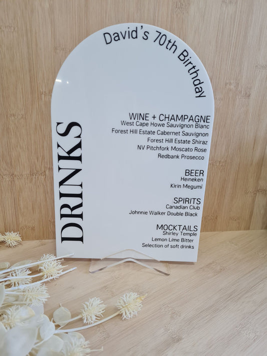 A4 Drinks with Title - Drink List