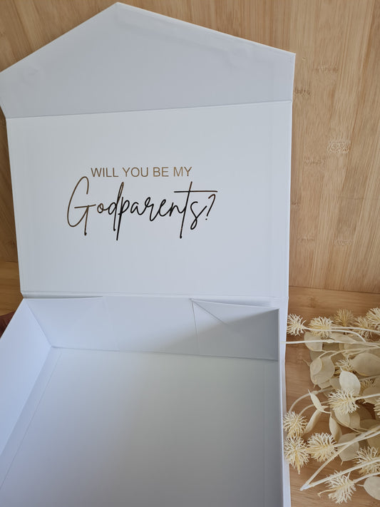 Magnetic gift box - Will you be my Godparents