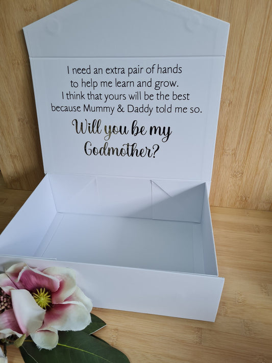 Magnetic gift box - Will you be my Godmother/ Father