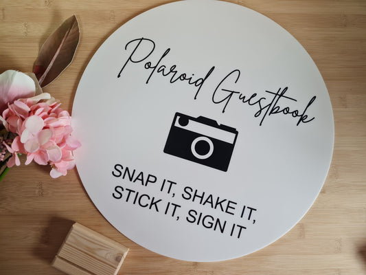 Polaroid Guestbook Round Sign