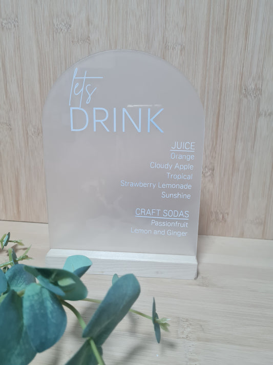 A5 Lets Drink - Drink List