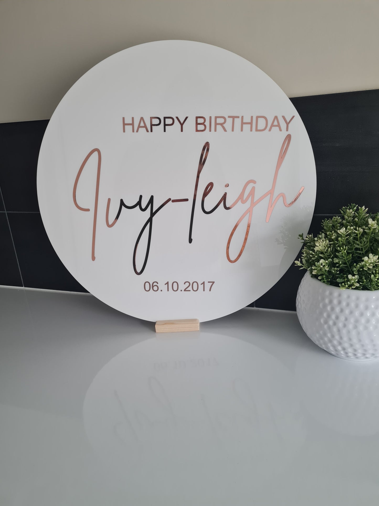 Birthday Round Sign with Date