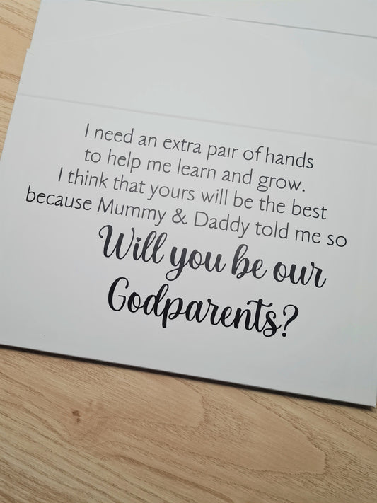 Magnetic gift box - Will you be our Godparents