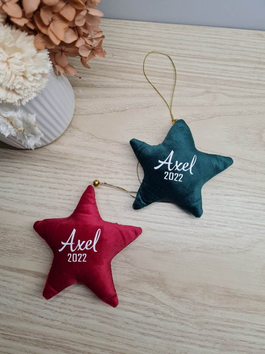 Hanging Velvet Star Decoration