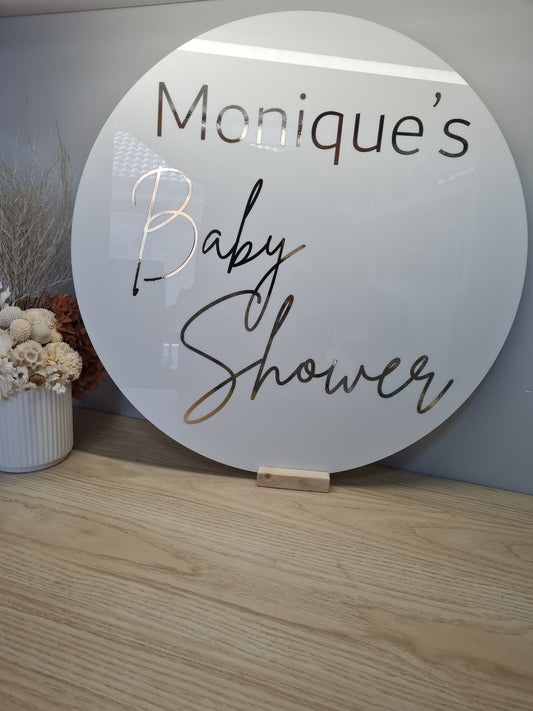 Baby Shower Round Sign v1