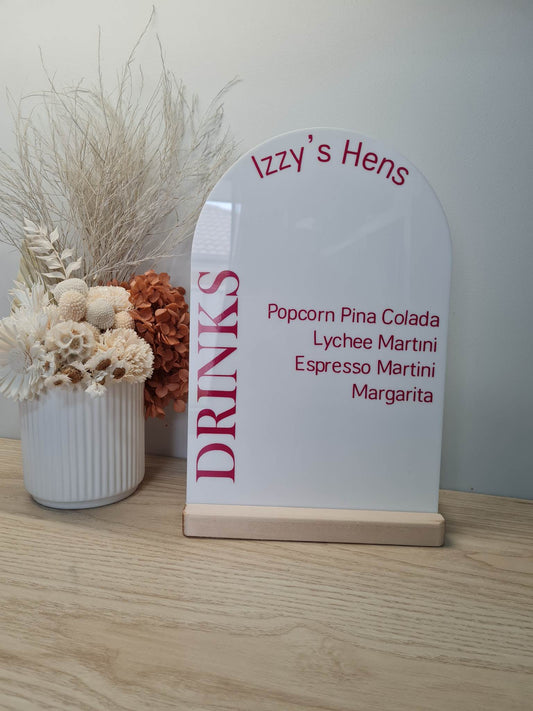 A4 Drinks with Title - Drink List