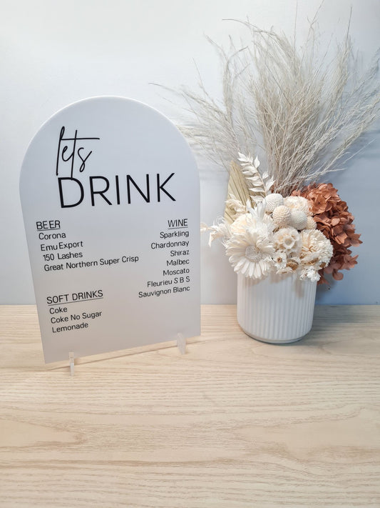 A4 Lets Drink - Drink List