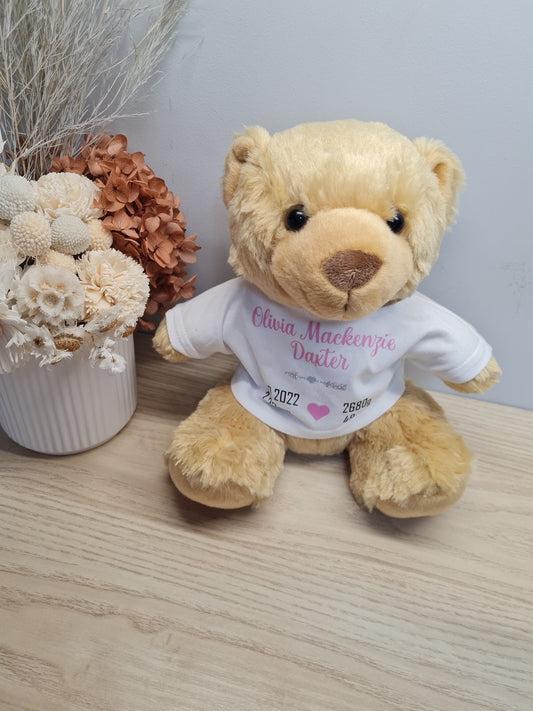 Babies Birth Details Teddy Bears